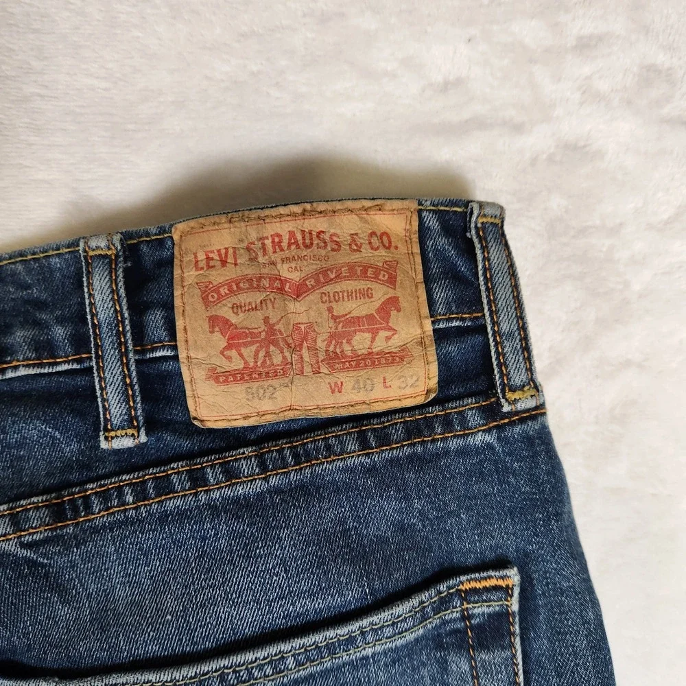 Levi's‎ 502 Regular Taper Dark Wash Denim Jeans Mens W40 L32